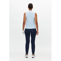 Essential sleeveless poloshirt - MICRO R CHECK SKYWAY