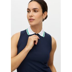 Rib sleeveless poloshirt - Navy