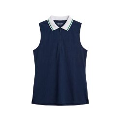 Rib sleeveless poloshirt - Navy