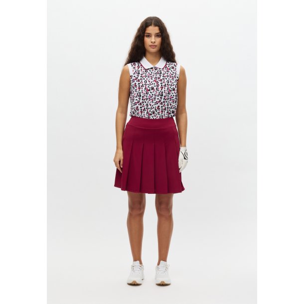 Nicky Pleated Long Skort - Beet Red