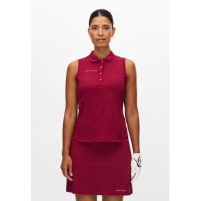 Nicky Sleeveless Poloshirt - Beet Red