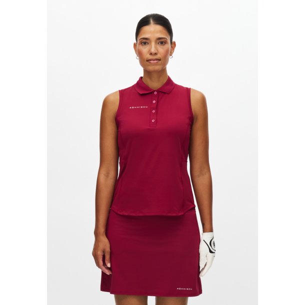 Nicky Sleeveless Poloshirt - Beet Red