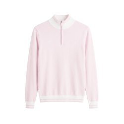 Kora Knitted Half Zip - Cradle Pink
