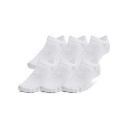 UA Essential No Show 6pk - White/White/Halo Gray