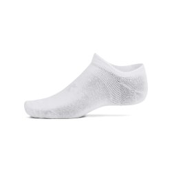 UA Essential No Show 6pk - White/White/Halo Gray