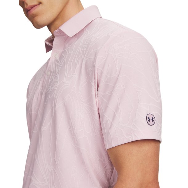 UA ArmourDry Jacquard Polo - Raise Azalea-Prime Pink