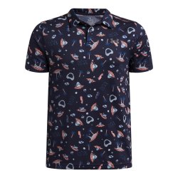 UA Matchplay Printed Polo - Midnight Navy/Posh Pink/Castlerock
