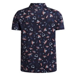 UA Matchplay Printed Polo - Midnight Navy/Posh Pink/Castlerock